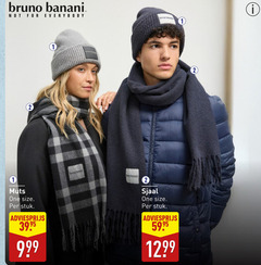  damessjaal dames muts 1 2 bruno banani for everybody one size stuk sjaal 