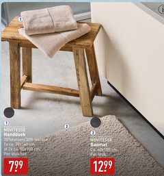  badmat handdoek 1 2 30 novitesse katoen viscose 1x ca. cm 2x stuk 