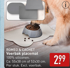  voerbak 100 romeo cachet placemat siliconen ca. 55x38 cm stuk 