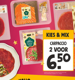  carpaccio 2 650 big ge parmigiano reggiano jumbo zalm honing mosterddressing runder parmezaanse kaas dressing pijnboompitten porties nutri score mix logo combinaties 