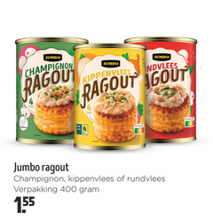  jumbo huismerk ragout 400 champignon kippenvlees rundvlees 