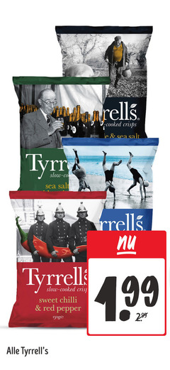  tyrells chips co sea salt cooked sweet chilli red pepper crisps le 