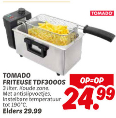  friteuse 3 tomado liter koude zone antislipvoetjes instelbare temperatuur elders 