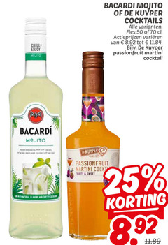  25 50 mojito chill enjoy bacardi kuyper cocktails fles varieeren passionfruit martini cocktail fruity sweet 