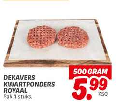  hamburgers 4 500 dekavers royaal pak stuks 5.99 