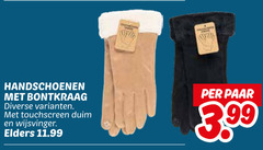  handschoenen bontkraag touchscreen duim wijsvinger elders paar 3 99 