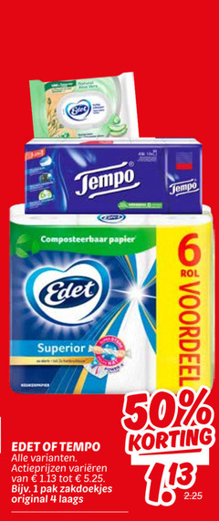  tempo edet toiletpapier zakdoeken 1 4 6 50 composteerbaar papier superior varieeren pak zakdoekjes original rol voordeel 