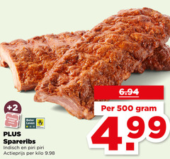  spareribs 500 2 pannen zegel beter leven indisch piri actieprijs kilo 