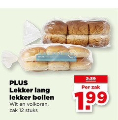  bolletjes 12 witte lang bollen wit volkoren zak stuks 