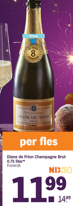  champagne sparkling wijn 8 18 droog diane brut fles liter frankrijk 