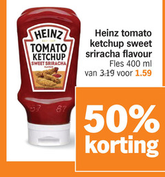 50 57 400 5749 heinz tomato ketchup sweet sriracha flavour fles ml van 3.19 voor 1.59   korting 