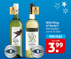  witte wijn rose 5 8 rond wild wing chardonnay hardys range flessen liter fles hamersma 