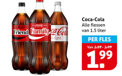  coca-cola cola coca friend light flessen liter fles 