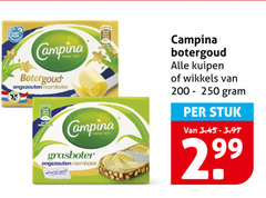  campina roomboter 200 225 250 botergoud ongezouten anno grasboter wikkels stuk 