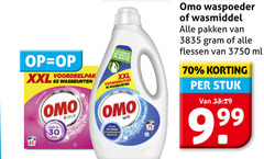  omo wasmiddel 30 65 3750 xxl wasbeurten kleur plastic schoon wit waspoeder pakken flessen ml stuk 