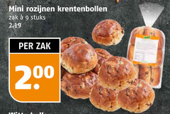  9 200 mini rozijnen krentenbollen zak stuks 