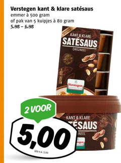  2 5 80 500 verstegen kant emmer pak kuipjes satesaus origineel 00 kilo v.a. 