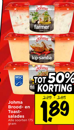  50 johma farmer brood toastzakjes salades kip samba soorten 