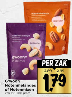  notenmelange gwoon mix macadamiamix gezouten notenmixen zak 