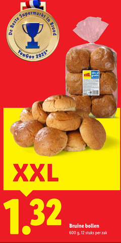  bolletjes 2 10 12 20 600 supermarkt xxl bruine bollen stuks zak 