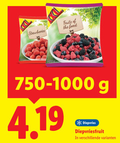  diepvriesfruit strawberries fruits forest 750-1000 diepvries 