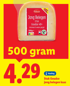  kaas 8 500 milbona jong belegen stuk goudse 48 minimaal weken gerijpt koeling 