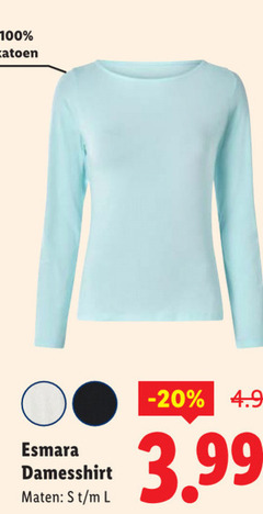  100 katoen esmara damesshirt maten l 3.99 