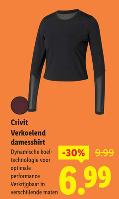  crivit verkoelend damesshirt technologie maten 