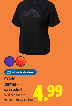  dames sport shirts crivit sportshirt maten 