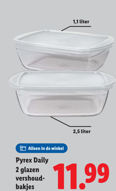  2 1 liter 5 pyrex daily glazen vershoud bakjes 