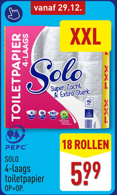  solo toiletpapier 4 18 140 xxl super zacht bollen vellen ecolabel rollen 
