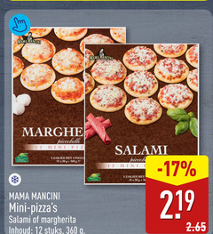  diepvriespizza 3 4 12 30 219 360 mama mini piz zakjes pizza ge salami margherita inhoud stuks 