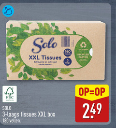  tissues 3 180 solo xxl zachte gemaakt recycled karton duurzaam fsc www.fsc.org box vellen 