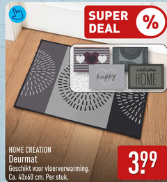  deurmat home creation vloerverwarming ca. cm stuk super deal welcome happy 