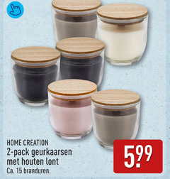  2 15 home creation pack geurkaarsen houten lont ca. branduren 