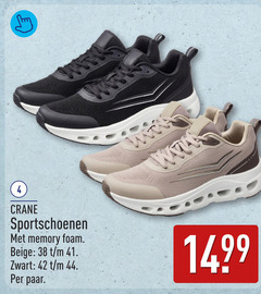  dames sportschoenen 4 42 44 crane memory foam beige zwart paar 