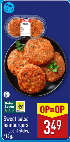  4 sweet salsa burgers beter leven dieren bescherming hamburgers inhoud stuks 