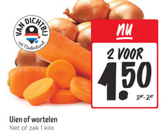  uien worteltjes 1 2 50 nederland wortelen zak kilo 