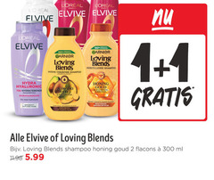  garnier loving blends elvive shampoo conditioner 1 2 100 300 loreal hydra hyaluronic hydraterende puur hyaluronzuur 10x hydratatie paris voedende silicon avocado honing goud acacia bijenwas herstel versterkt punten breekbaar haar ml 5.99 