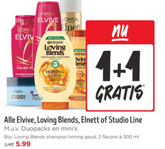  elnett elvive garnier loving blends studio line conditioner hairspray shampoo haargel 1 2 100 300 oreal paris color styling r siliconen honing goud acacia ontwart herstelt punten breekbaar haar arnie lende koning solid bijenwas duopacks ml 5.99 