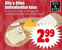  buitenlandse kaas 250 bits bites brie saint paulin viking blue voordeelstuk 