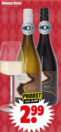  witte wijn rode 8 hidden river chardonnay merlot fles hamersma wine south africa 2 99 