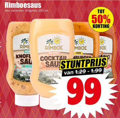  snacksaus 50 99 250 ml rimboe zoet romige cocktail frisse romig red 