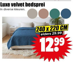  240 luxe velvet bedsprei kleuren cm elders 