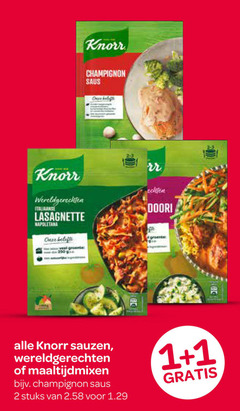  knorr maaltijdmix 1 2 wereldgerechten lasagnette napoletana jonge belofte champignon saus sauzen maaltijdmixen stuks 