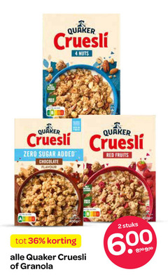 klik op dit plaatje voor een vergroting en voor vergelijkbare aanbiedingen gerelateerd aan
quaker cruesli 2 4 36 nuts zero sugar added chocolate flavour red fruits stuks granola quaker cruesli 2 4 36 nuts zero sugar added chocolate flavour red fruits stuks granola