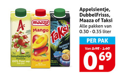 maaza dubbelfrisss appelsientje taksi fruitdrank 100 goudappeltje pomme puur sap jus pur mango fruit drink you it tropisch pakken liter pak 