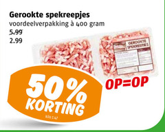  spekreepjes 50 400 gerookte 5.99 kilo 