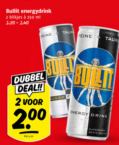  bullit energiedrank 2 250 energydrink blikjes ml dubbel deal liter sugar built energy drink serve 