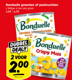  bonduelle groenteconserven 2 groenten peulvruchten blikjes gebroken haricots boontjes dubbel deal 2. crispy score bite taste kilo v.a. 